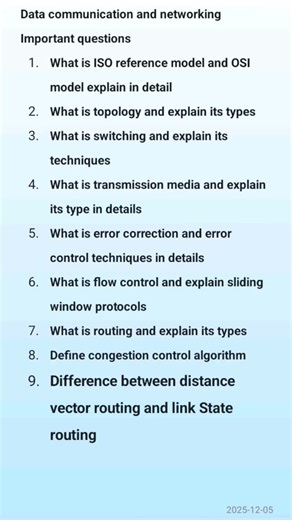 data communication and networking important questions bca 5th semester #mdu_exams_news