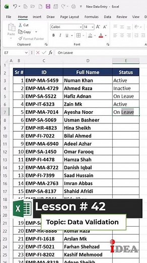 Lesson-43 | Excel for Beginner to Advance | How to Create Drop Down List in Excel in 30 Seconds