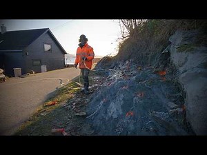 Exploding rock with cement
