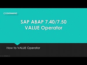 SAP ABAP 7.40/7.50- new syntax - Value Operator