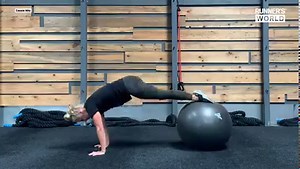 Using a physio ball is an advantage in your workouts because it challenges your stability as well as muscular strength. For more training inspiration: https://bit.ly/3mZhcFh | Runner's World