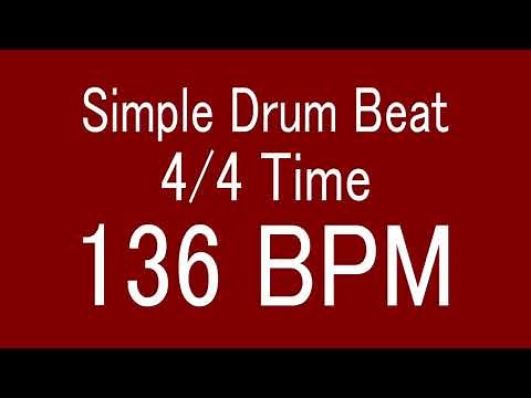 136 BPM 4/4 TIME SIMPLE STRAIGHT DRUM BEAT FOR TRAINING MUSICAL INSTRUMENT / 楽器練習用ドラム