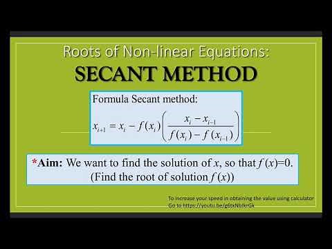 NUMERICAL METHODS: Secant Method and Fixed Point Iteration Method
