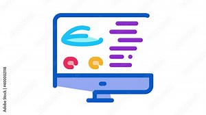 computer vision analysis Icon Animation. color computer vision analysis animated icon on white background