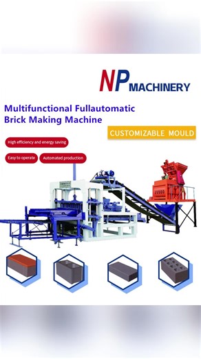 Fully automatic block making machine. Has the capacity to produce standard bricks