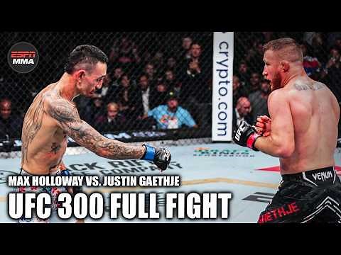 UFC FULL FIGHT: Max Holloway vs. Justin Gaethje [UFC 300 – April 13, 2024] | ESPN MMA