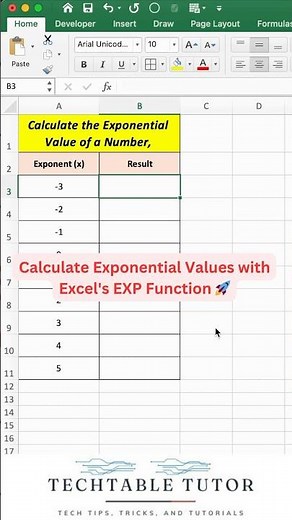 Calculate Exponential Values in Excel with the EXP Function 🚀 | Quick Guide #excel #excelshorts