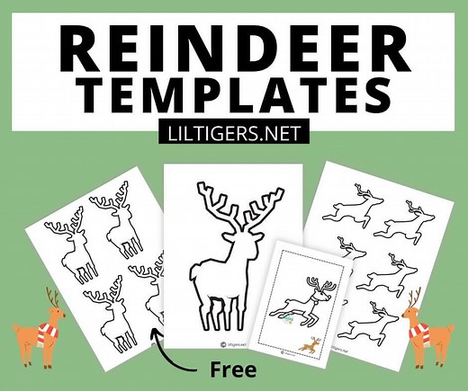 Free Printable Reindeer Templates - Lil Tigers Lil Tigers