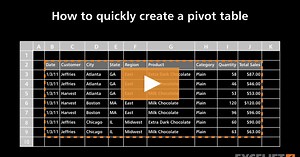 How to quickly create a pivot table