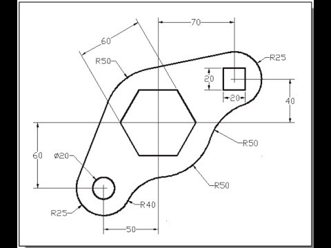 AutoCAD Tutorial: The RockerArm Exercise (Step-by-Step Under 11 Minutes)