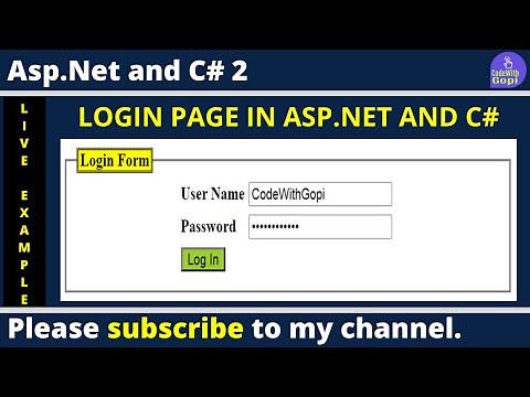 Login Page in Asp.Net with SQL Database Tutorial | How to Create Login Page ASP.Net C#