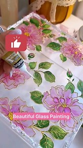 1M views · 23K reactions | Glass painting. She used 3D glass liner & glass color. Color & Liner brand name: Pebeo ️ #instacollected video | চিত্রকল্প-by Ritu'Shanto | Facebook