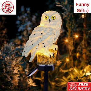 Solar Owl Light – LED Outdoor Garden Lamp, Waterproof Yard Decor - Etsy