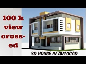 3d Modern House in autocad