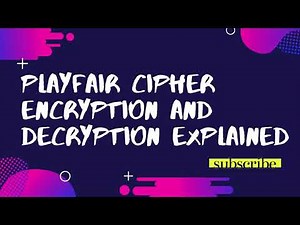PlayFair Cipher Basics Explained with Solved Example || Encryption and decryption explaination