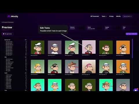 NFT Generator 10.000 No-Code in seconds for Free | iMintify