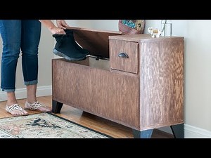 DIY Entryway Bench With Storage - Wooden Storage Bench With Plans
