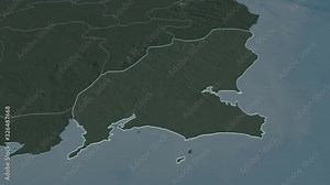 Wexford, county with its capital, zoomed and extruded on the administrative map of Ireland in the conformal Stereographic projection. Animation 3D Stock Video