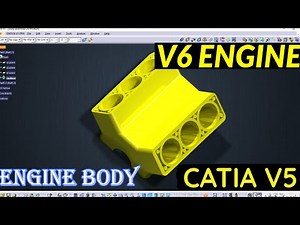 V6 Engine Design in Catia | Cylinder BLOCK | Advanced Assembly | CATIA TUTORIALS
