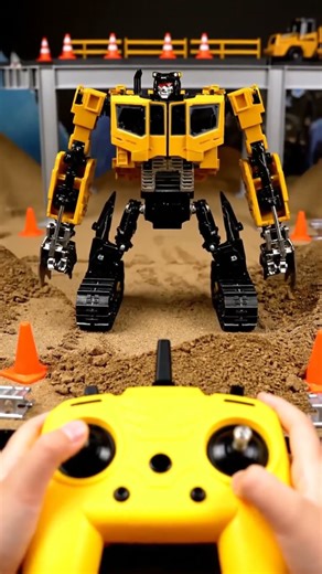 RC Bulldozer Turns Into Earthshifter Bot | Construction Robot Scene #remotecontrolrobot