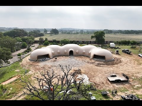 Construction Tour of Monolithic Dome Home with Rainwater Cistern