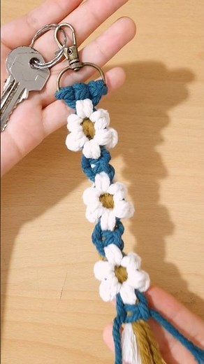🌸 DIY Macrame Flower Keychain | Easy Tutorial for Beginners! ✨ #handmade #tutorial #daarpich #diy