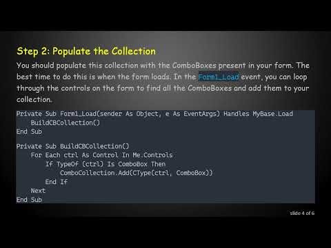 How to Enable or Disable Multiple ComboBoxes Using a Collection in VB.Net