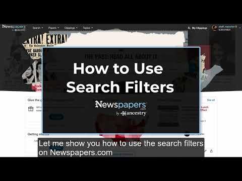 How to Use Search Filters on Newspapers.com
