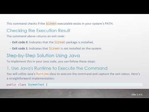 How to Check if the Screen Package is Installed on Linux Using Java