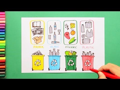 How to draw waste segregation poster