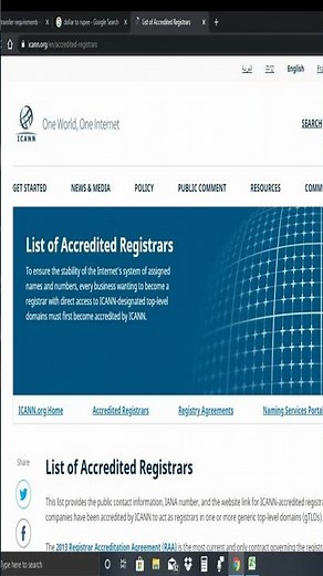 How to find ICANN accredited Domain name registrars