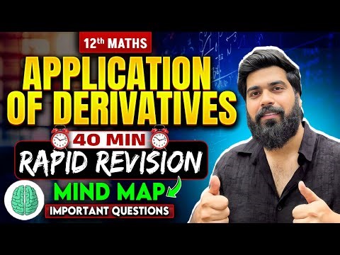 Application Of Derivatives Class 12 | AOD Imp Questions Revision | CBSE Class 12 Maths Revision