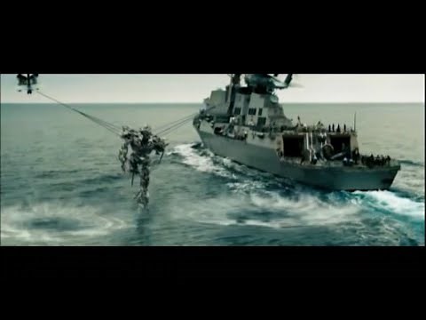 Transformers movie 2007 - the death of Megatron and the scene of dumping his body to the gocean