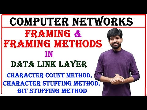 framing methods in data link layer, character count, character stuffing, bit stuffing methods in DLL