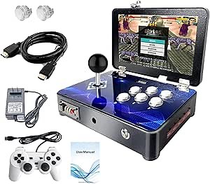 Pandora Arcade Portable Retro Video Game Player Built-in 20000+ Classic Games 10 inch LED Integrated Recreation Arcade Emulator Console Compatible with FBA/N64/Arcade/MAME