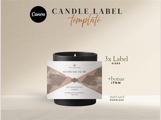 Editable Candle Label Template | Editable PDF for Personalized Candle Business | DIY Candle Labels for Weddings, Gifts & Special Occasions - Etsy