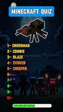 Can You Guess All 10 Minecraft Mobs? 🔥 #quiz #minecraft #shorts