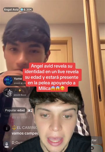 Angel avid revela su identidad en un live y revela su edad y también confiesa que estará en la pelea apoyando a milica @Angel Avid @Milica🧸 #angelavid #milica #supernova #debut
