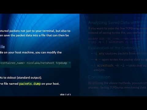How to Save TCPDump Monitoring Container for Later Analysis