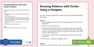 Drawing Patterns with Circles Using a Compass Activity Sheet