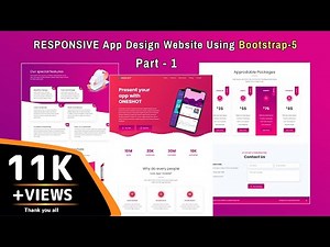 Responsive App Design Website Using Bootstrap 5 | Bootstrap 5 Responsive Website Design | Part-1