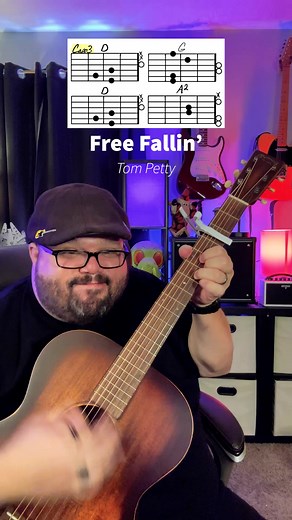 Free Fallin’ by Tom Petty Guitar Tutorial! #guitar #tutorial #lesson #learn #reels #trending | Chas Evans