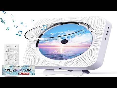 Bluetooth Portable Home CD Music Player with Remote Control Timer Built in Speakers