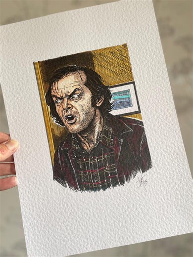 The Shining Art | Jack Torrance Portrait | Horror Artwork | Original Movie Art | Pen and Ink Drawing - Etsy UK