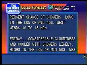 Weather Channel local forecast (1993)