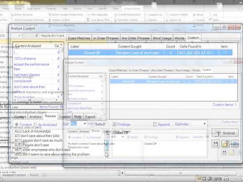 How to easily perform text data content analysis with Excel