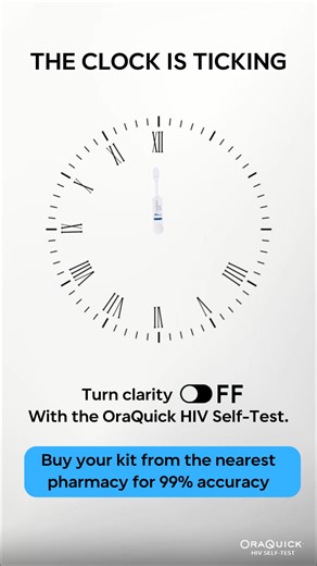 Some minutes fly by. Others can change your life forever. ⏱️ 20 minutes is all it takes to know your HIV status with OraQuick™HIV Self-Test. 👉 Time worth taking. Get your kit from the nearest pharmacy or testing centre. | OraQuick Ghana