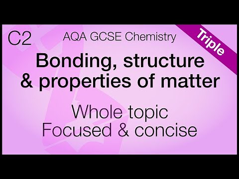 Whole of Unit 2, AQA GCSE Chemistry - Bonding, structure, and the properties of matter
