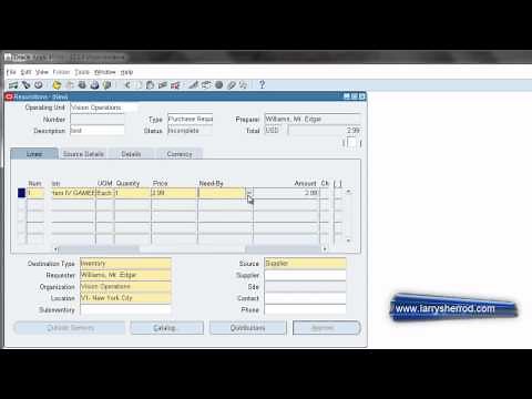 PO Purchase Requisitions, Oracle Applications Training