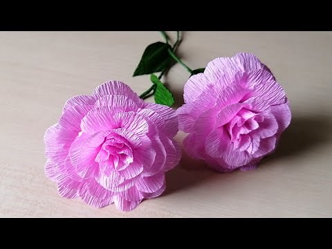 How to make an easy paper flower using crepe paper - Crepe paper flower tutorial